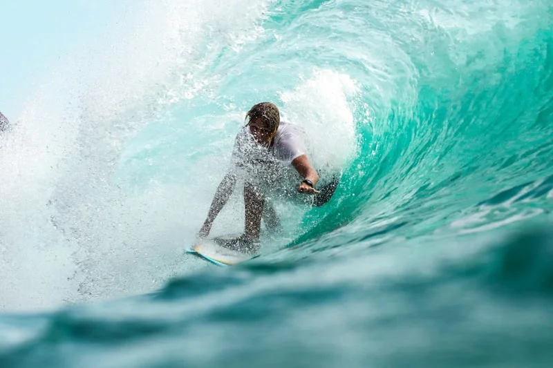 The wave break at Kuta Beach, Bali